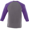 Elevate Men's Purple Heather/Medium Heather Grey Dakota Three Quarter Tee