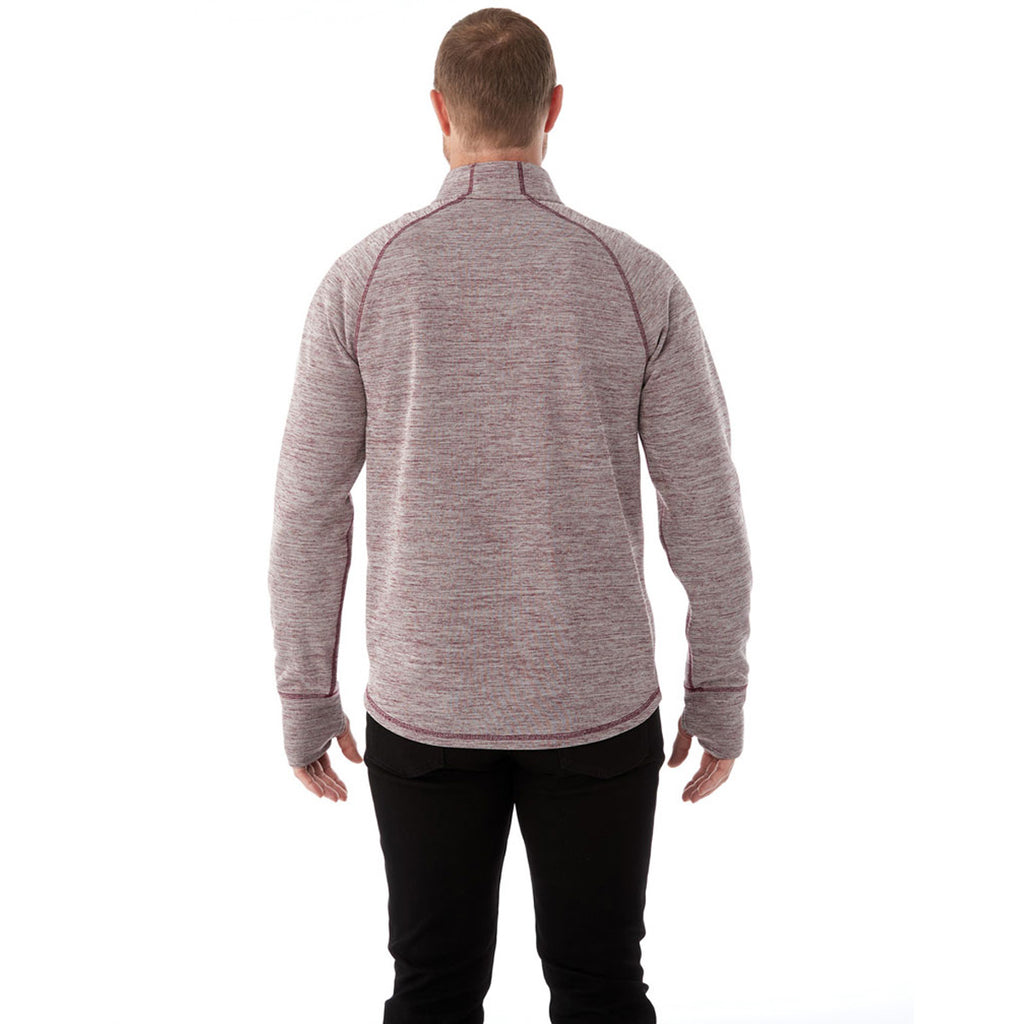 Elevate Men's Maroon Heather Crane Knit Half Zip