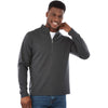 Elevate Men's Heather Dark Charcoal Stratton Knit Quarter Zip