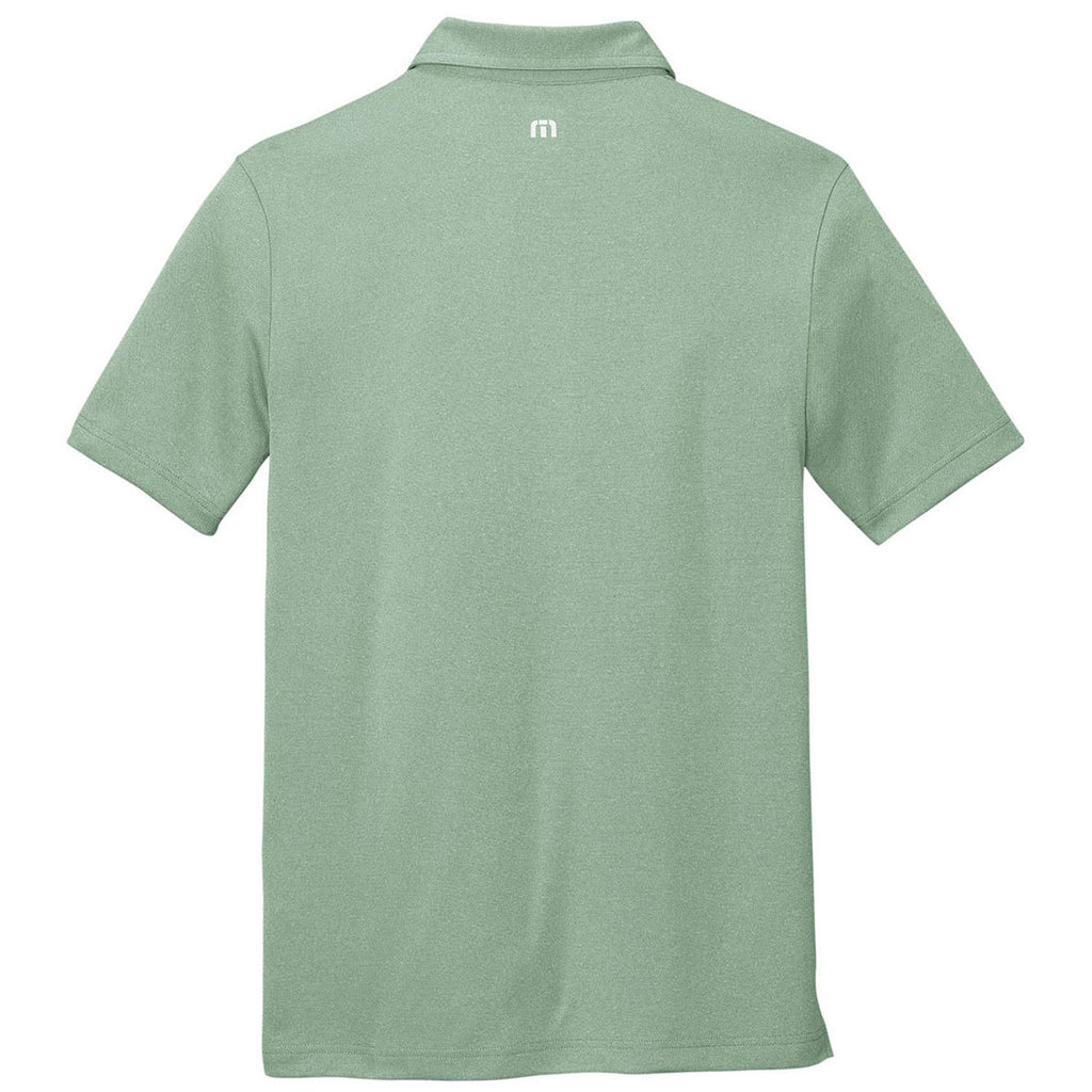 TravisMathew Men's Beryl Green Heather Coto Performance Polo