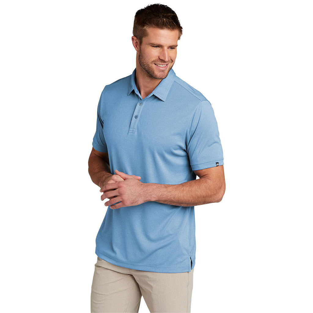 TravisMathew Men's Brilliant Blue Heather Coto Performance Polo