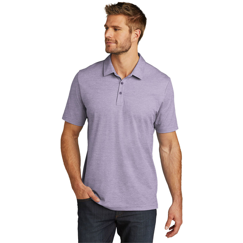 TravisMathew Men's Purple Sage Heather Oceanside Heather Polo