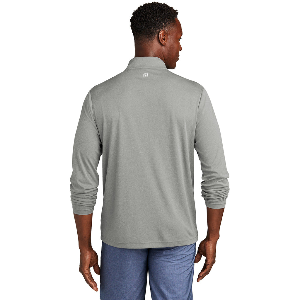 TravisMathew Men's Quiet Shade Grey Heather Coto Performance Quarter Zip