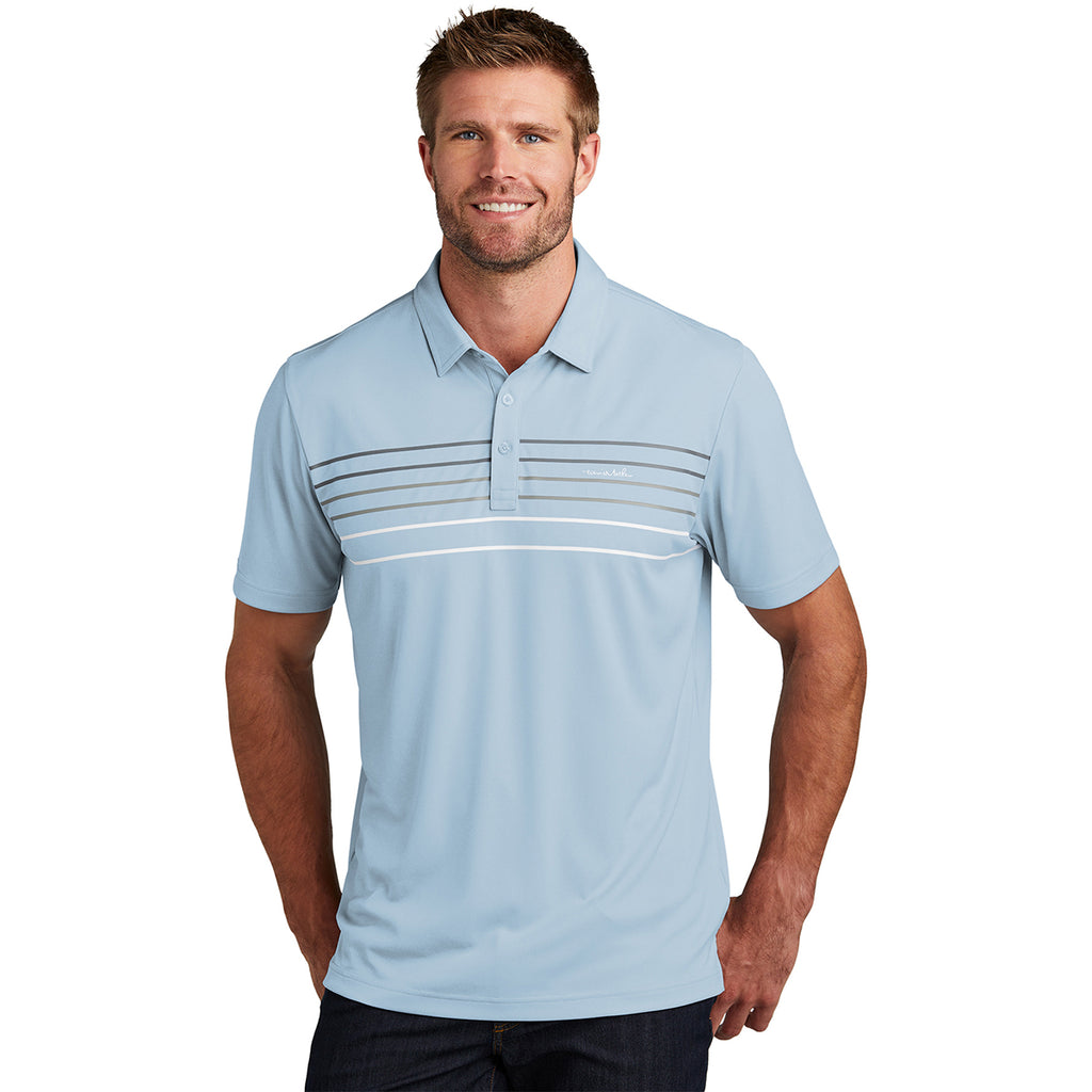 TravisMathew Men's Kentucky Blue Heather Coto Performance Chest Stripe Polo