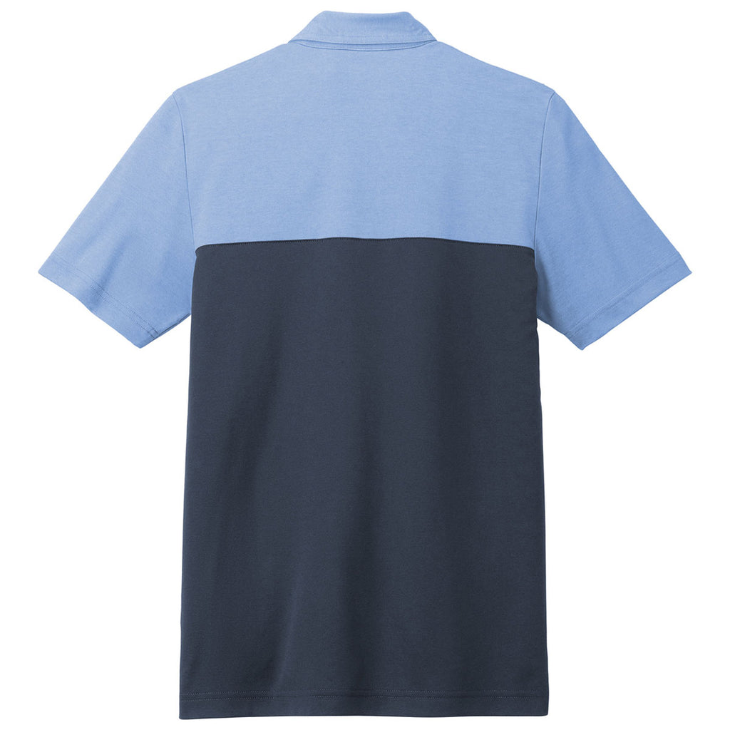 TravisMathew Men's Riviera Heather/Blue Nights Sunset Blocked Polo