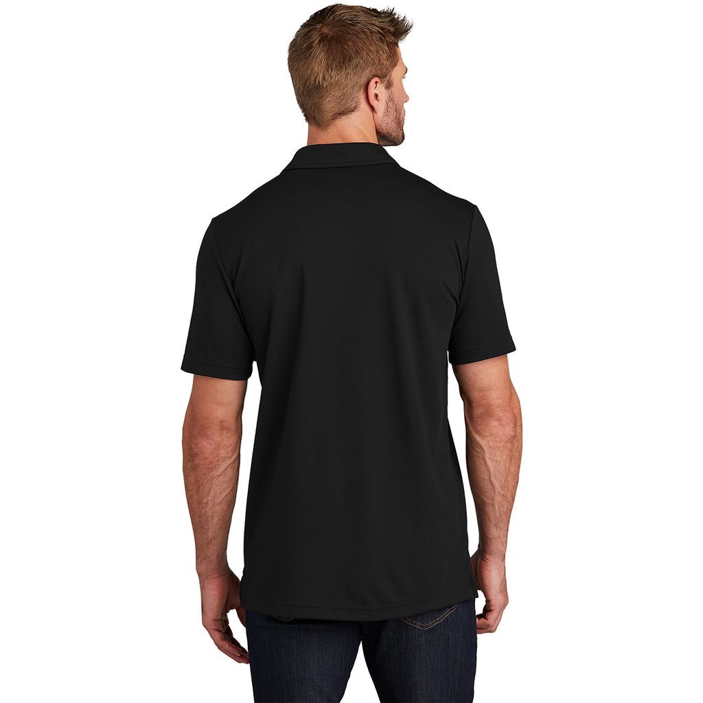 TravisMathew Men's Black Coastal Chest Stripe Polo