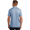 TravisMathew Men's Opal Blue Heather Coastal Chest Stripe Polo