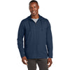 TravisMathew Men's Blue Nights Heather Balboa Hoodied Full-Zip Jacket