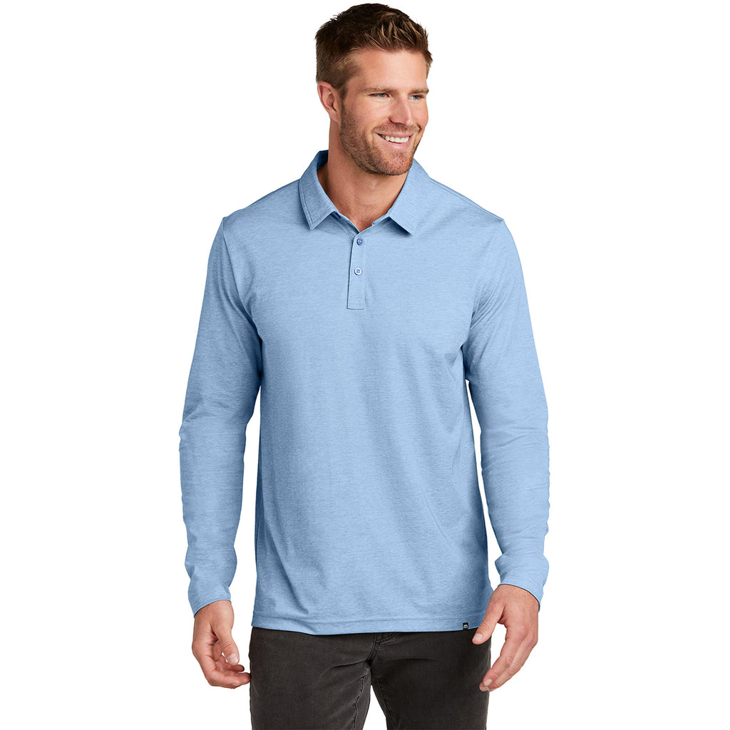 TravisMathew Men's Allure Heather Oceanside Heather Long Sleeve Polo