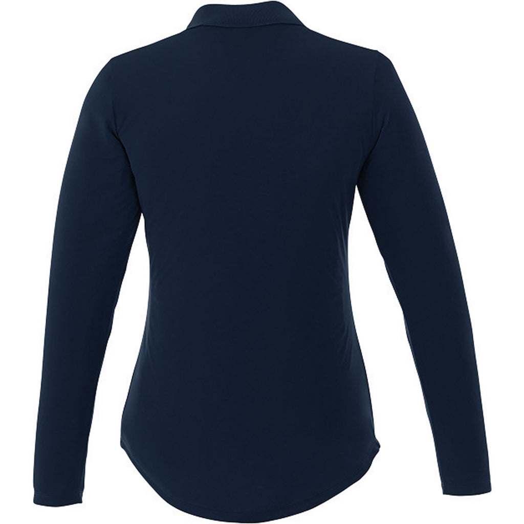 Trimark Women's Navy Mori Long Sleeve Polo