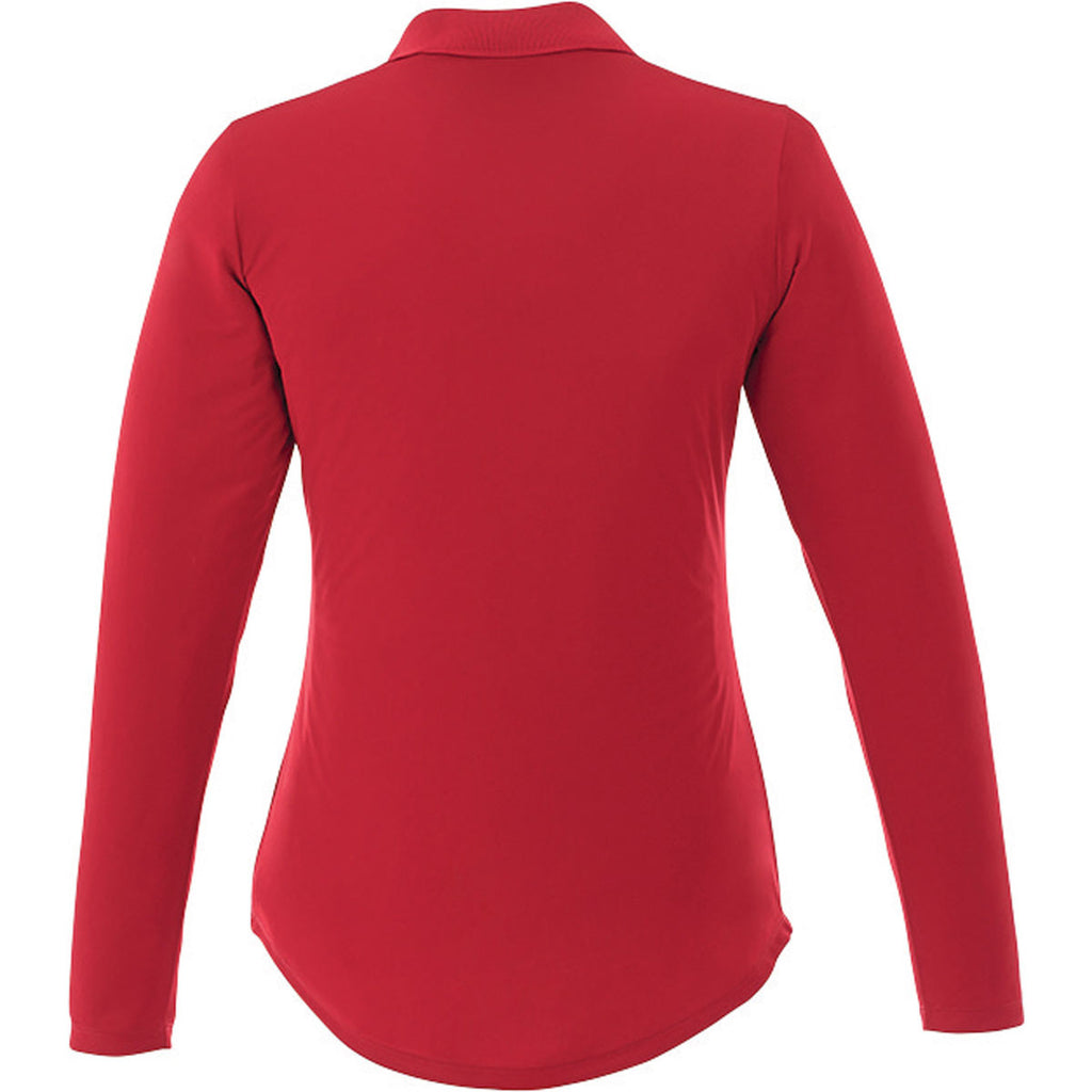 Trimark Women's Team Red Mori Long Sleeve Polo