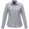 Elevate Women's Silver Irvine Oxford Long Sleeve Shirt