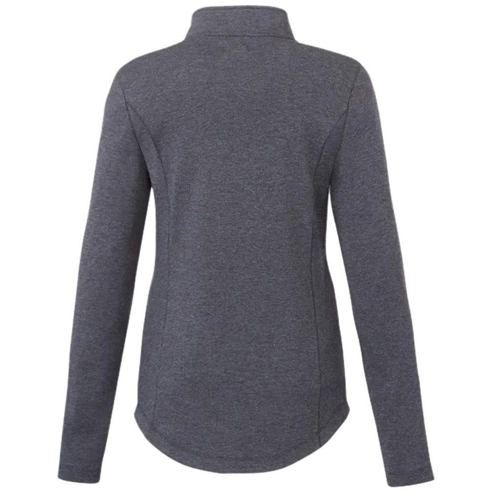 Elevate Women's Heather Dark Charcoal Rigi Eco Knit Quarter Zip