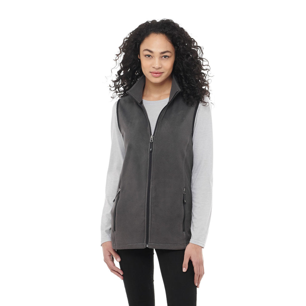 Elevate Women's Grey Storm Tyndall Polyfleece Vest