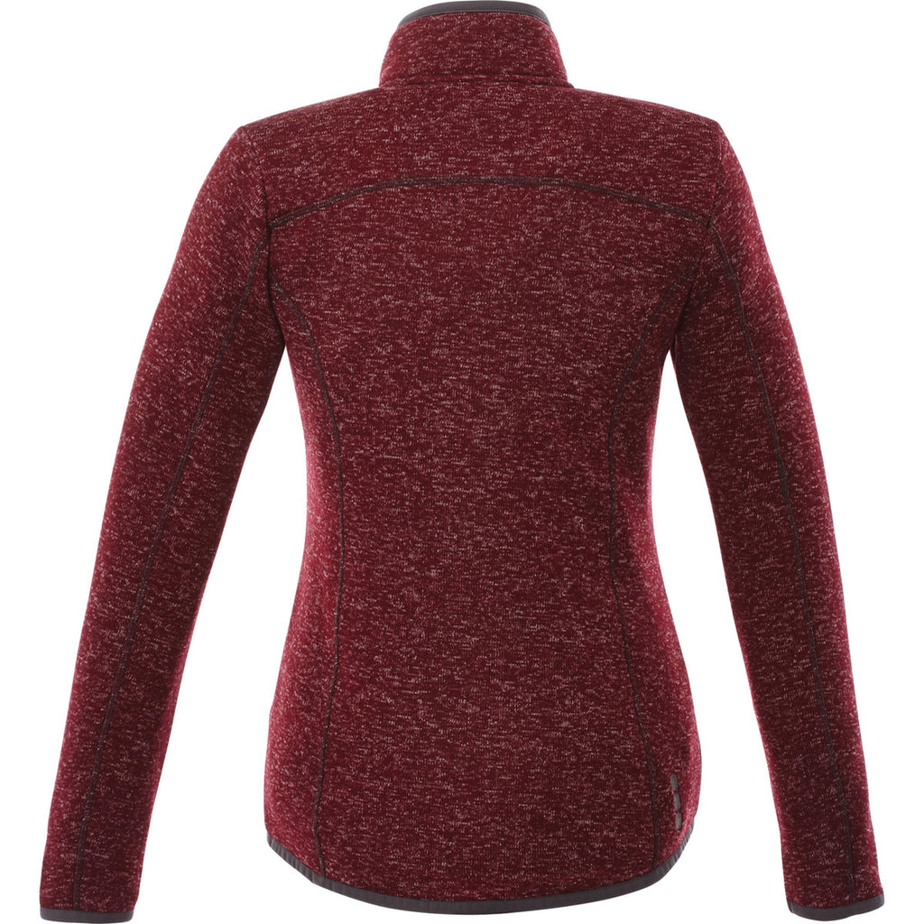 Elevate Women's Maroon Heather Tremblant Knit Jacket