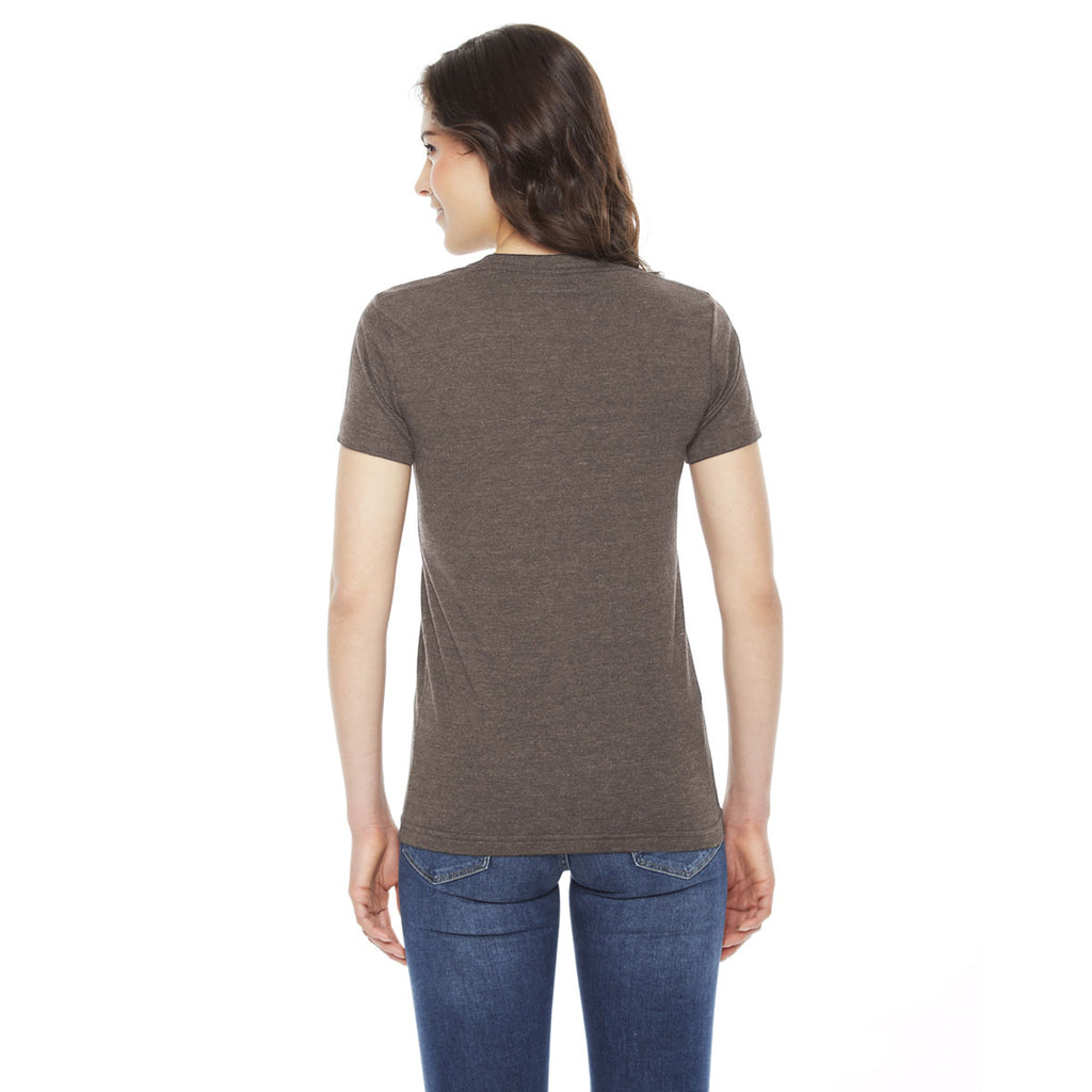 American Apparel Women's Triblend Coffee Short-Sleeve Track T-Shirt