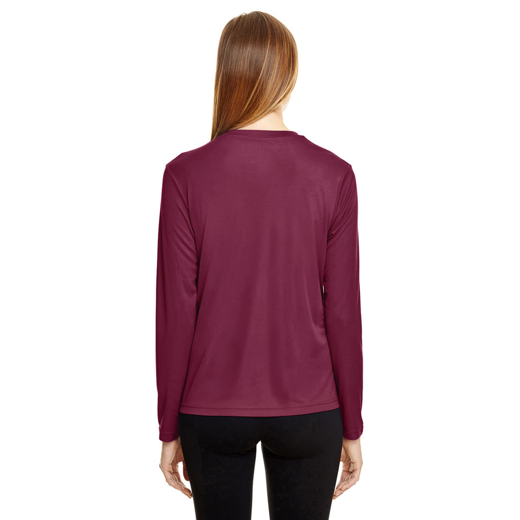 Team 365 Women's Sport Maroon Zone Performance Long-Sleeve T-Shirt