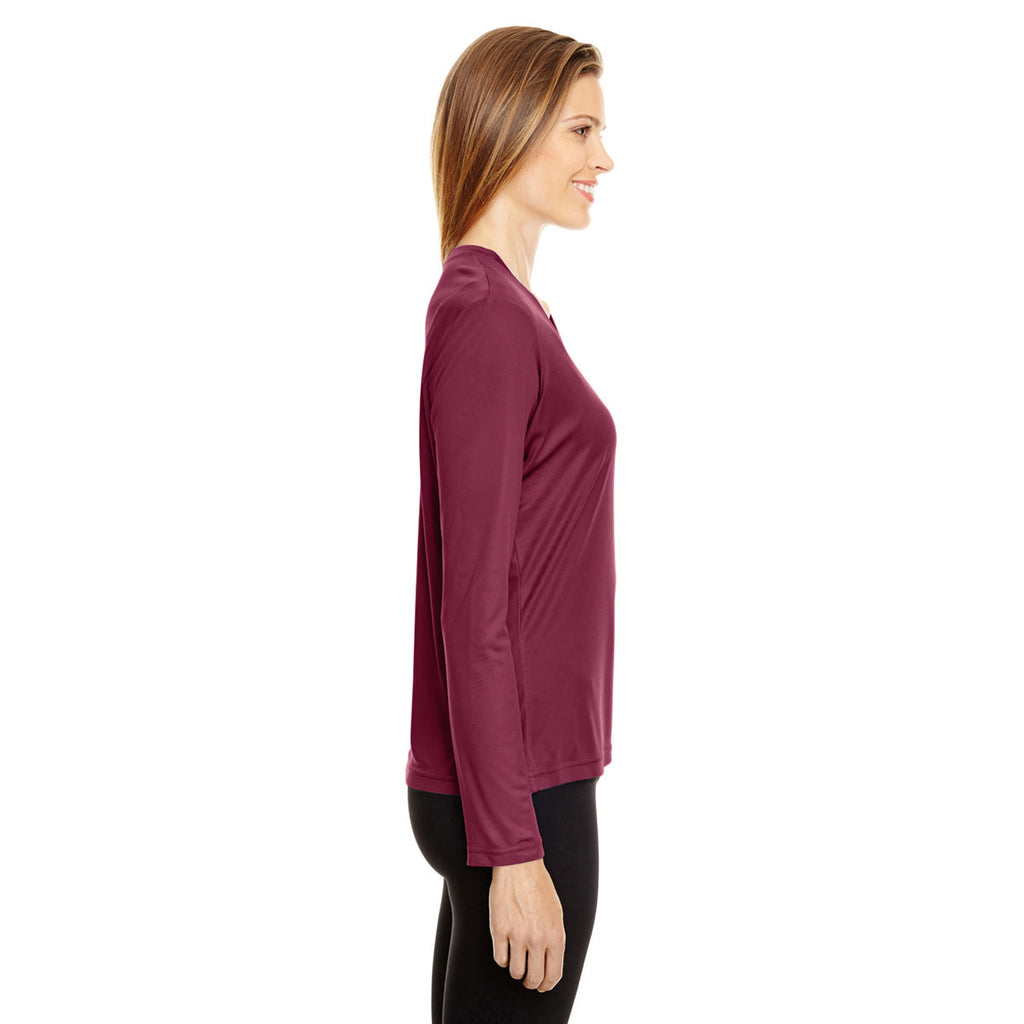 Team 365 Women's Sport Maroon Zone Performance Long-Sleeve T-Shirt