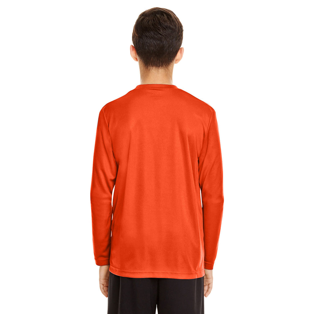 Team 365 Youth Sport Orange Zone Performance Long-Sleeve T-Shirt