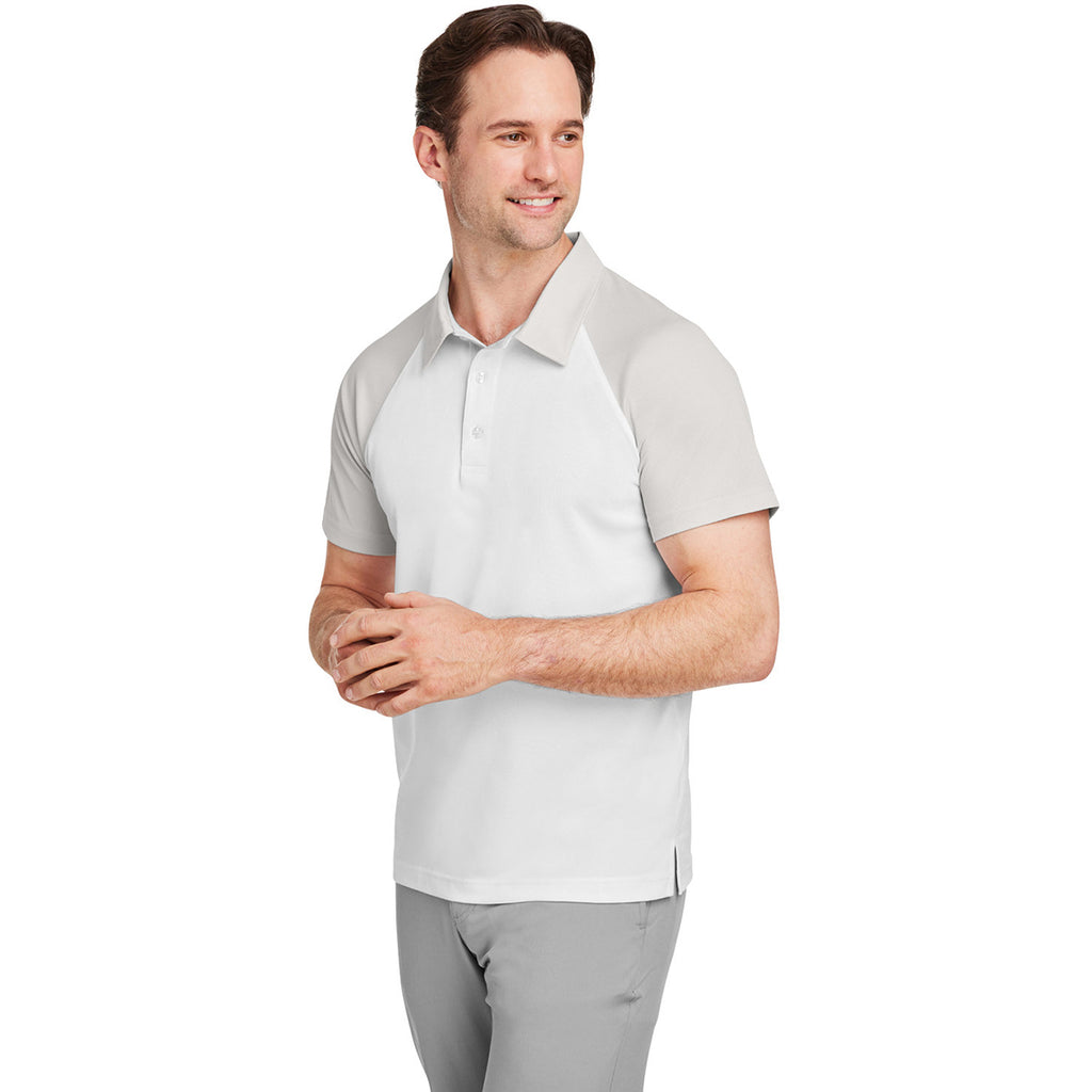 Team 365 Men's White/Sport Silver Command Snag-Protection Colorblock Polo