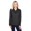 Team 365 Women's Black Heather Zone Sonic Heather Performance Quarter-Zip