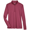 Team 365 Women's Sport Maroon Heather Zone Sonic Heather Performance Quarter-Zip