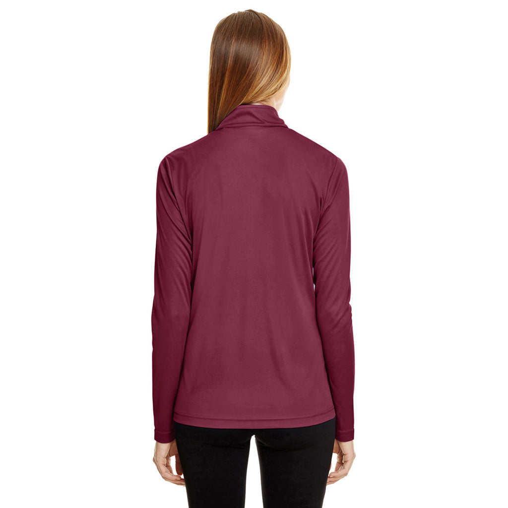 Team 365 Women's Sport Maroon Zone Performance Quarter-Zip