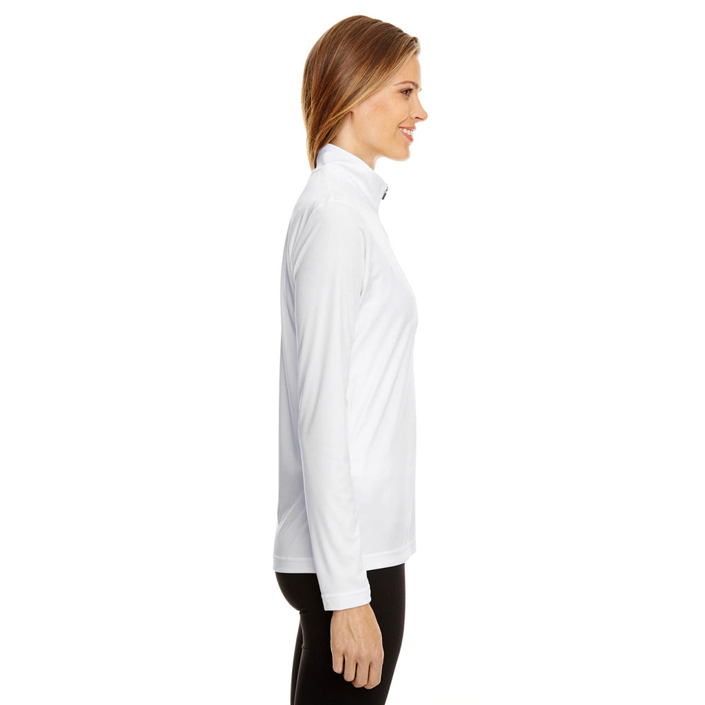 Team 365 Women's White Zone Performance Quarter-Zip