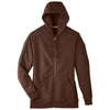 Team 365 Men's Sport Dark Brown Zone HydroSport Heavyweight Full-Zip Hooded Sweatshirt