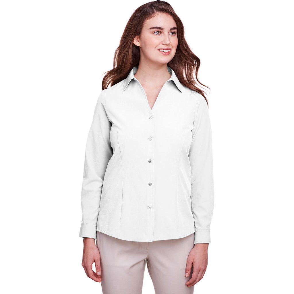 UltraClub Women's White Bradley Performance Woven Shirt