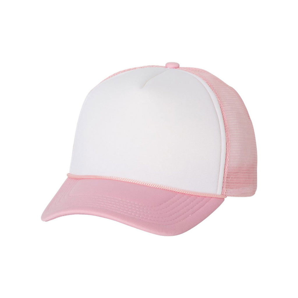 Valucap White/Pink Foam Trucker Cap