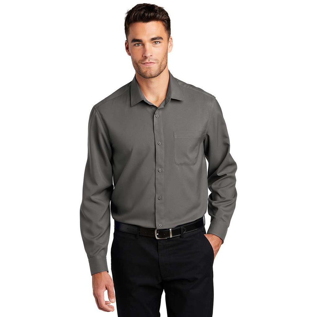 Port Authority Men's Graphite Long Sleeve Performance Staff Shirt