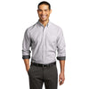 Port Authority Men's Black/White SuperPro Oxford Stripe Shirt