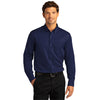 Port Authority Men's True Navy Long Sleeve SuperPro React Twill Shirt