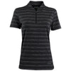 Greg Norman Women's Black Heather LAB Stripe Polo