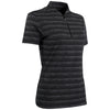 Greg Norman Women's Black Heather LAB Stripe Polo