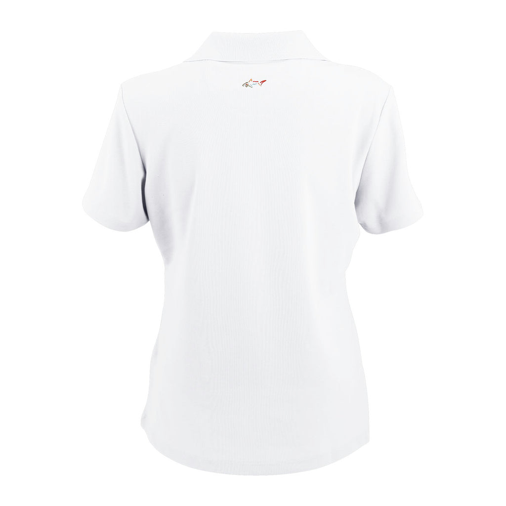 Greg Norman Women's White Play Dry Performance Mesh Polo