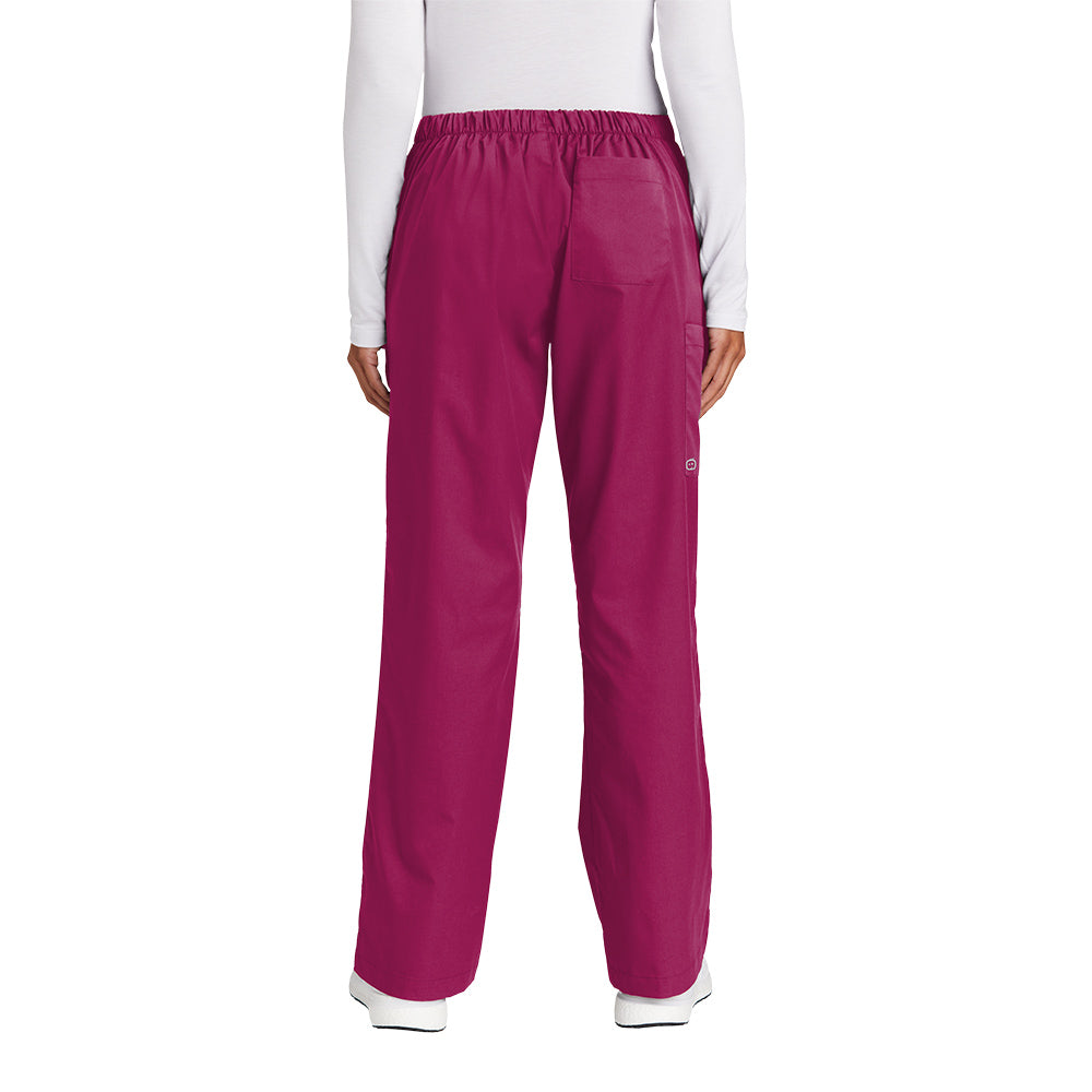 WonderWink Women's Wine WorkFlex Flare Leg Cargo Pant