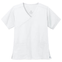 WonderWink Women's White WorkFlex Mock Wrap Top