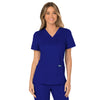 Cherokee Women's Galaxy Blue Workwear Revolution Mock Wrap Top