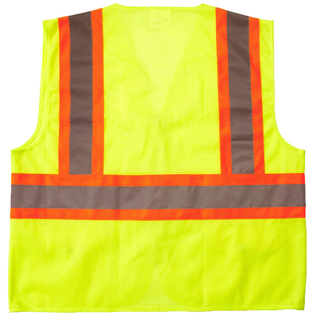 Xtreme Visibility Unisex Yellow DOT Class 2 Contrast Stripe Zip Vest