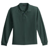 Port Authority Youth Dark Green Long Sleeve Silk Touch Polo