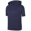 Sport-Tek Youth Navy Sport-Wick Fleece Short Sleeve Pullover Hoodie