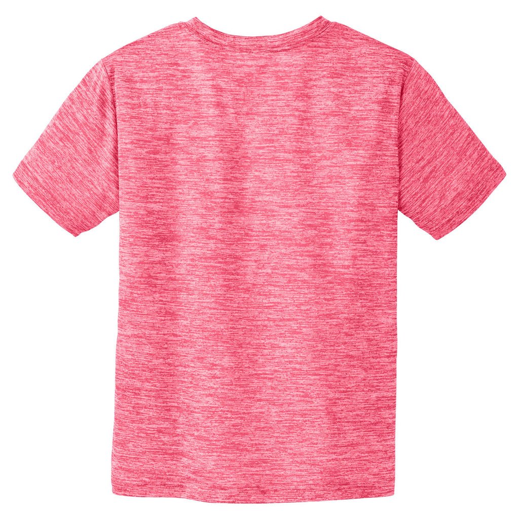 Sport-Tek Youth Power Pink Electric PosiCharge Electric Heather Tee