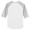 Sport-Tek Youth White/ Heather Grey Colorblock Raglan Jersey