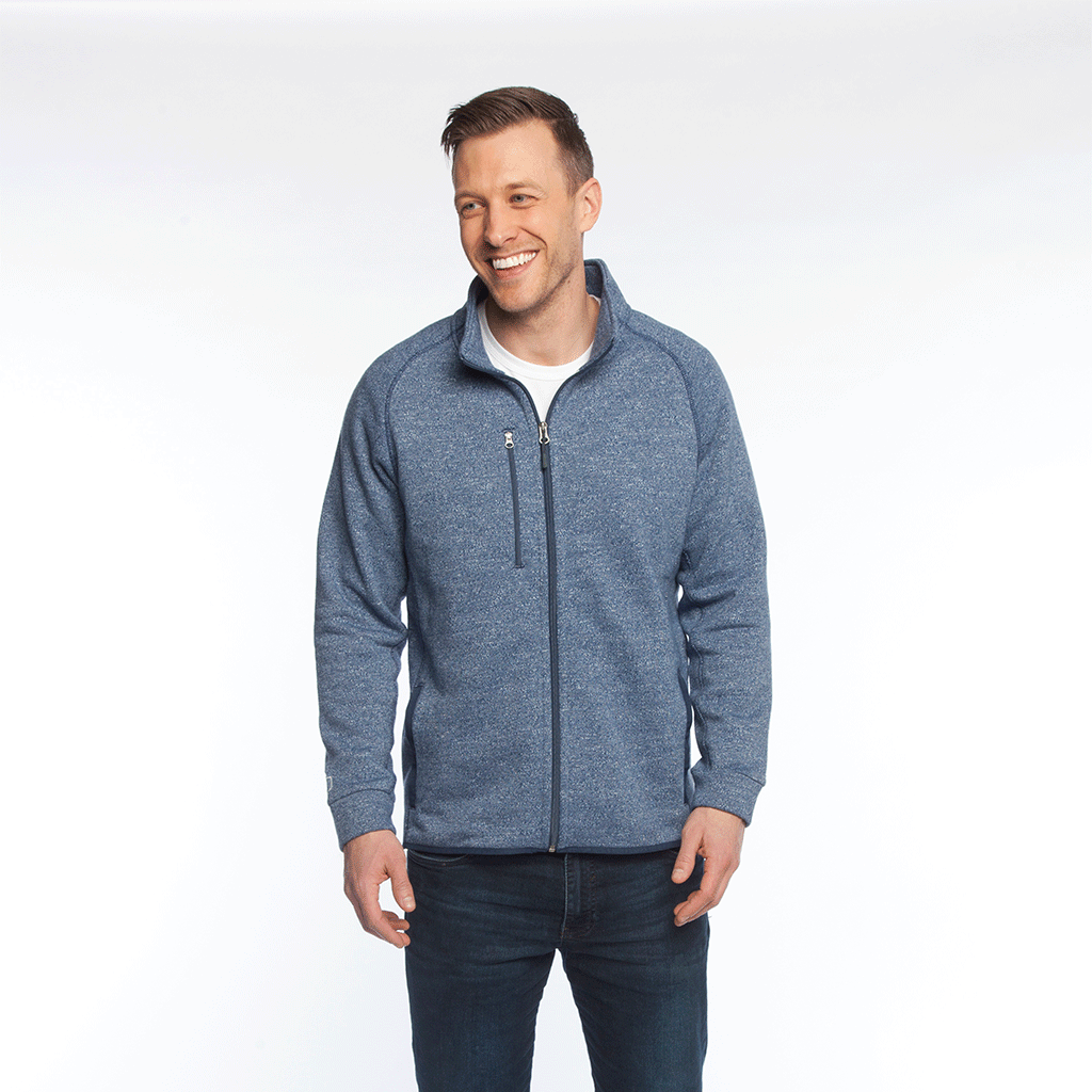 48-Hour Zusa Men's True Navy Heather Midtown Fleece Full Zip