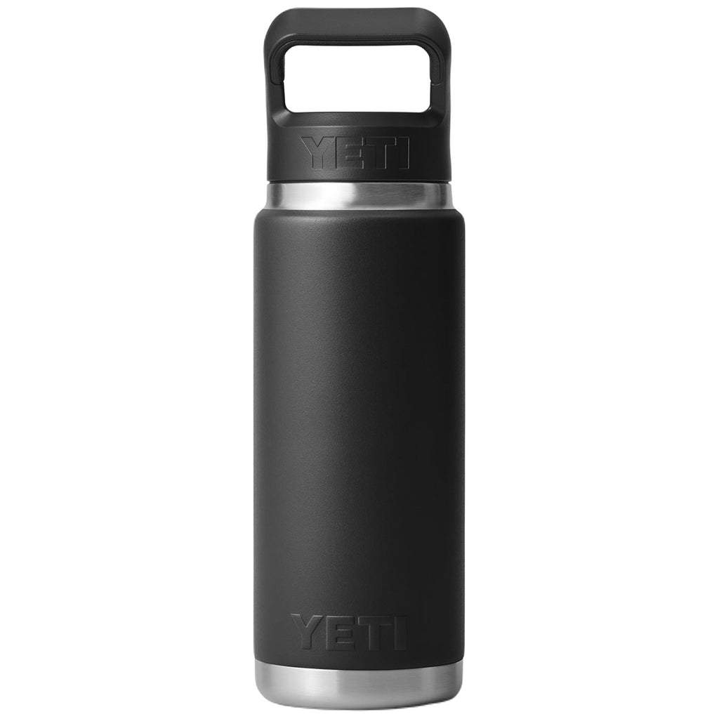 YETI Black Rambler 26 oz Water Bottle W/Straw Cap